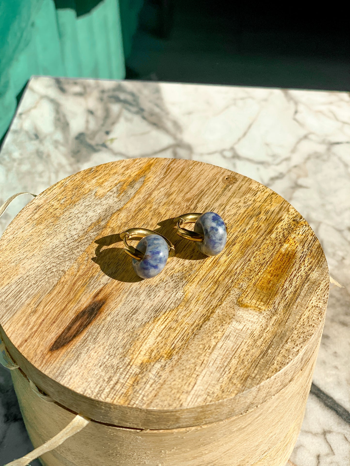 Blue jasper earrings